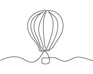 Abstract air balloon as line drawing on white background. Vector