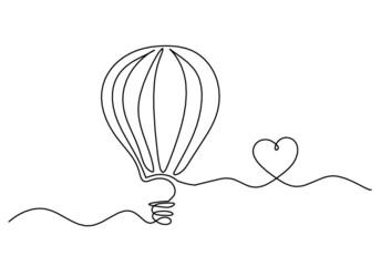 Naklejka premium Abstract air balloon as line drawing on white background. Vector