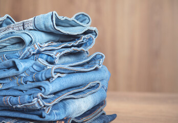jeans on the wooden background