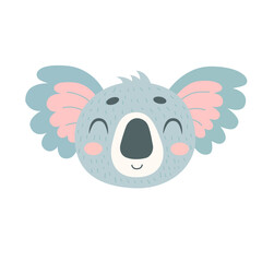 Cute cartoon vector koala isolated clipart. Wild animal illustration design