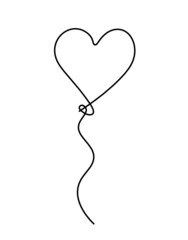 Abstract air balloon as line drawing on white background