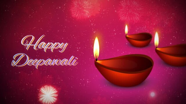 Greeting of Happy Indian festival Diwali, Dipawali, , festival of lights Loop Background Animation. Diya lamp, oil lamp, diya patterns, Wishes, Events, Message, holiday. without text version included