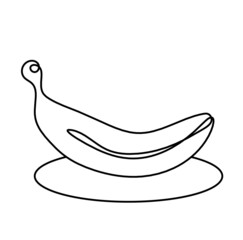 Drawing line banana on the white background. Vector