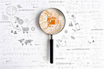 Fototapeta premium lente, processore, informatica, riparazioni