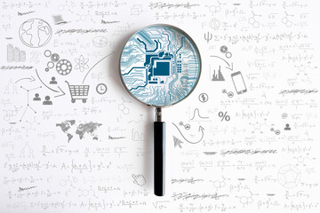 Fototapeta premium lente, processore, informatica, riparazioni