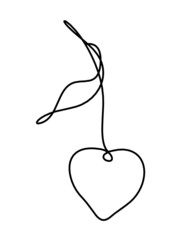 Drawing line cherry on the white background. Vector