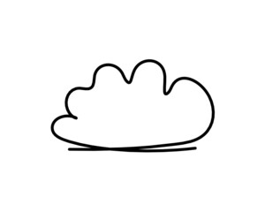 Abstract clouds as line drawing on white as background. Vector