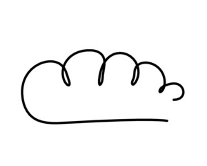 Abstract clouds as line drawing on white as background. Vector