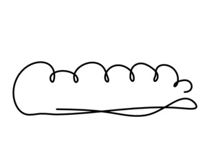 Abstract clouds as line drawing on white as background. Vector