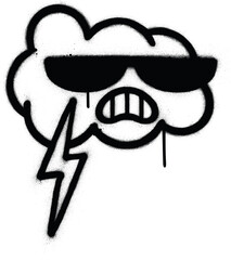 graffiti angry cloud sprayed