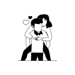Man holding his girlfriend design vector