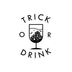 Black trick or drink design vector