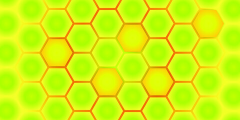 green hexagon background