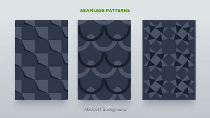 Abstract seamless patterns collection. Simple pattern design for poster, postcard, print, flyer. book, brochure etc.