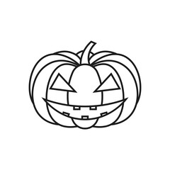 Halloween pumpkin icon. Vector. Line style.