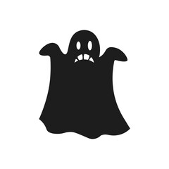 Scary ghost icon. Vector. Flat design.