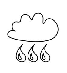 Abstract drop as line drawing on white background. Vector