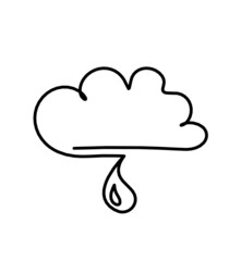 Abstract drop as line drawing on white background. Vector