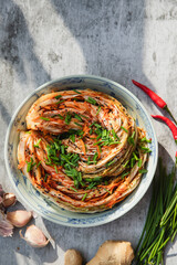 Fresh Kimchi Chinese cabbage in a bowl