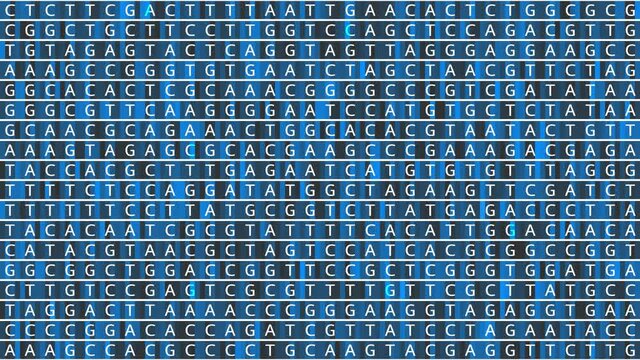 Loopable: Genetic mapping DNA sequence analysis abstract background with changing DNA components A, T, G, C. Genomic data analysis concept.