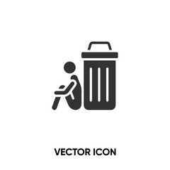 Homeless vector icon. Modern, simple flat vector illustration for website or mobile app.Poverty symbol, logo illustration. Pixel perfect vector graphics	