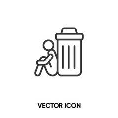Homeless vector icon. Modern, simple flat vector illustration for website or mobile app.Poverty symbol, logo illustration. Pixel perfect vector graphics	
