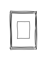 Abstract frame for picture as line drawing on white as background. Vector