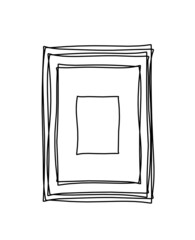 Abstract frame for picture as line drawing on white as background. Vector