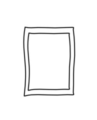 Abstract frame for picture as line drawing on white as background. Vector