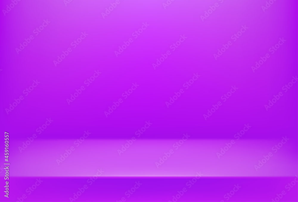 Aufkleber Bright violet empty stage. 3d style vector background
