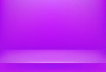 Bright violet empty stage. 3d style vector background