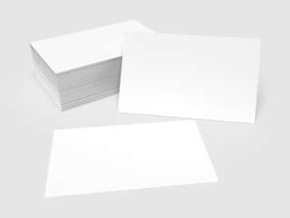 3d rendered stack of blank business cards
