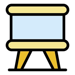 Fototapeta premium Poster easel icon. Outline poster easel vector icon color flat isolated