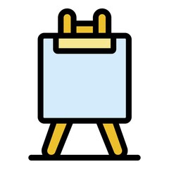 Wood easel icon. Outline wood easel vector icon color flat isolated