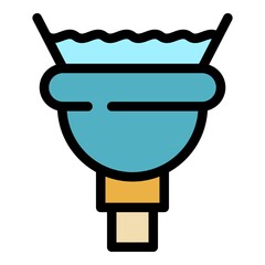 Metal gutter icon. Outline metal gutter vector icon color flat isolated