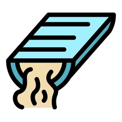 Construction gutter icon. Outline construction gutter vector icon color flat isolated