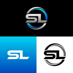 SL Letter Initial Logo Design Template Vector Illustration