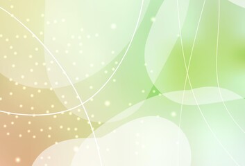 Light Green, Red vector Circles, lines with colorful gradient on abstract background.