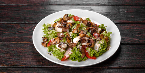 Delicious fresh beef salad for a festive table