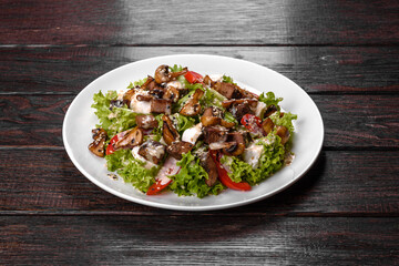 Delicious fresh beef salad for a festive table