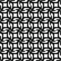 Flower geometric pattern. Seamless vector background. White and black ornament. Ornament for fabric, wallpaper, packaging. Decorative print.
