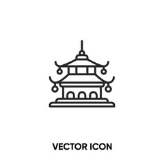 Chinese temple vector icon. Modern, simple flat vector illustration for website or mobile app.Japonese temple symbol, logo illustration. Pixel perfect vector graphics	