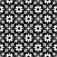 floral seamless pattern background.Geometric ornament for wallpapers and backgrounds. Black and white pattern.