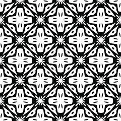 floral seamless pattern background.Geometric ornament for wallpapers and backgrounds. Black and white pattern.