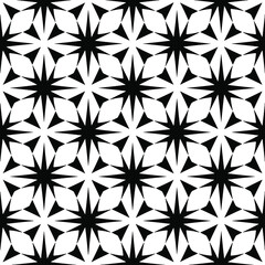 floral seamless pattern background.Geometric ornament for wallpapers and backgrounds. Black and white pattern.