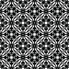 floral seamless pattern background.Geometric ornament for wallpapers and backgrounds. Black and white pattern.