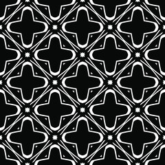 floral seamless pattern background.Geometric ornament for wallpapers and backgrounds. Black and white pattern.