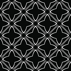 floral seamless pattern background.Geometric ornament for wallpapers and backgrounds. Black and white pattern.