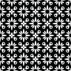 floral seamless pattern background.Geometric ornament for wallpapers and backgrounds. Black and white pattern.