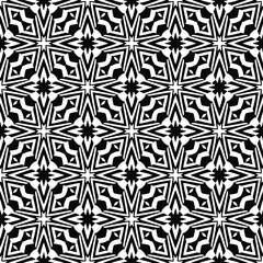 floral seamless pattern background.Geometric ornament for wallpapers and backgrounds. Black and white pattern.